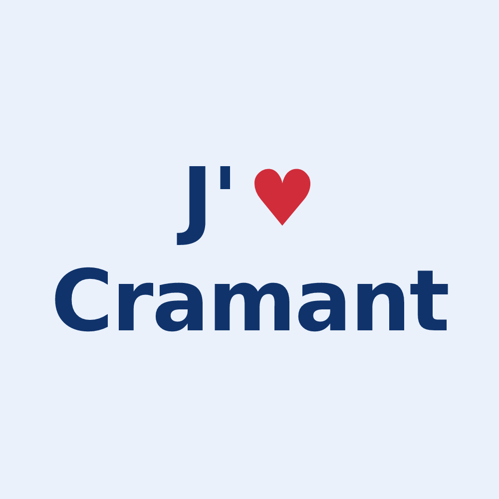 Sticker personnalisé Cramant — design J'aime Cramant