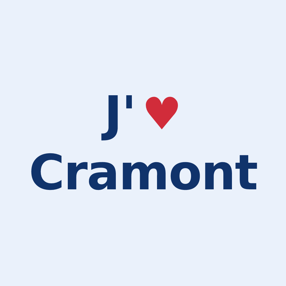 Sticker personnalisé Cramont — design J'aime Cramont