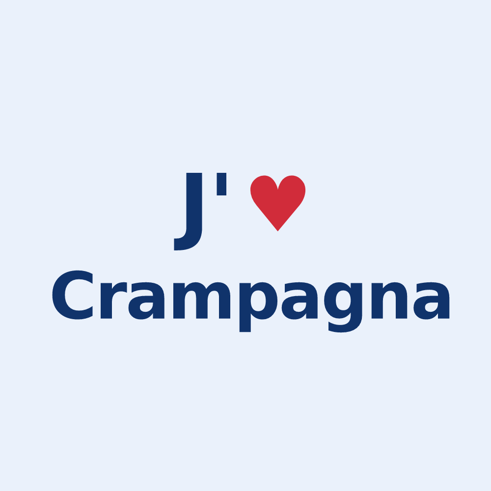 Sticker personnalisé Crampagna — design J'aime Crampagna