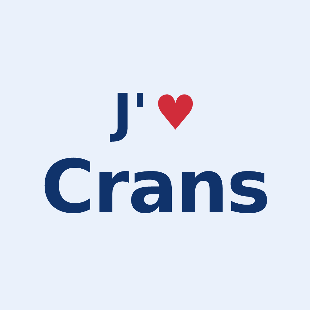 Sticker personnalisé Crans — design J'aime Crans