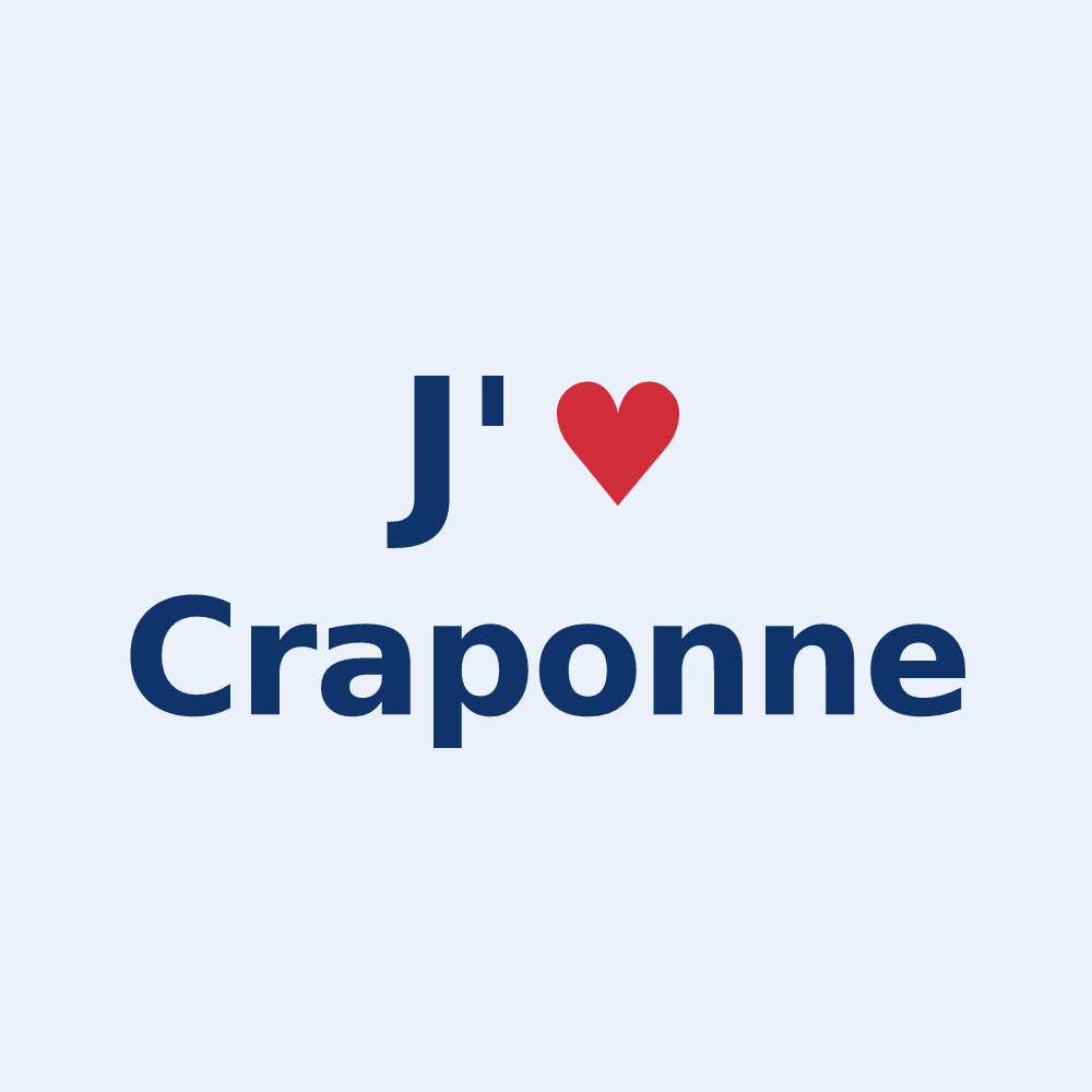 Sticker personnalisé Craponne — design J'aime Craponne