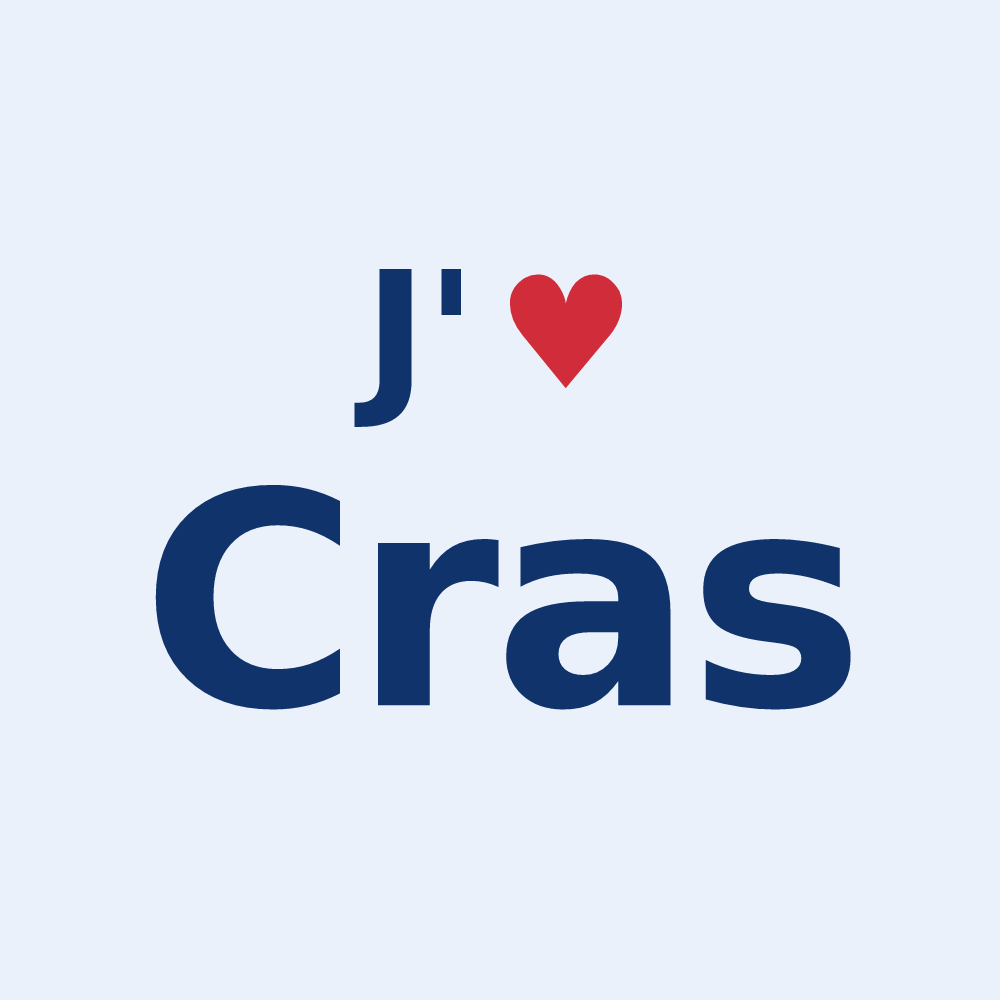 Sticker personnalisé Cras — design « J'aime Cras » imprimé sur le sticker