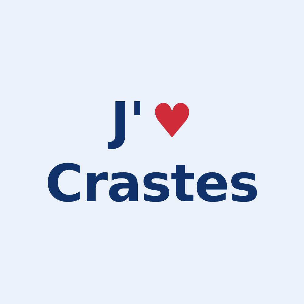 Sticker personnalisé Crastes — design J'aime Crastes