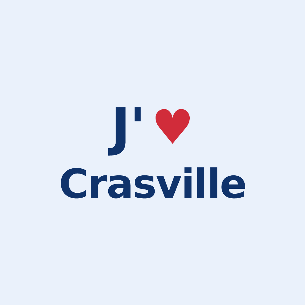 Sticker personnalisé Crasville — design J'aime Crasville