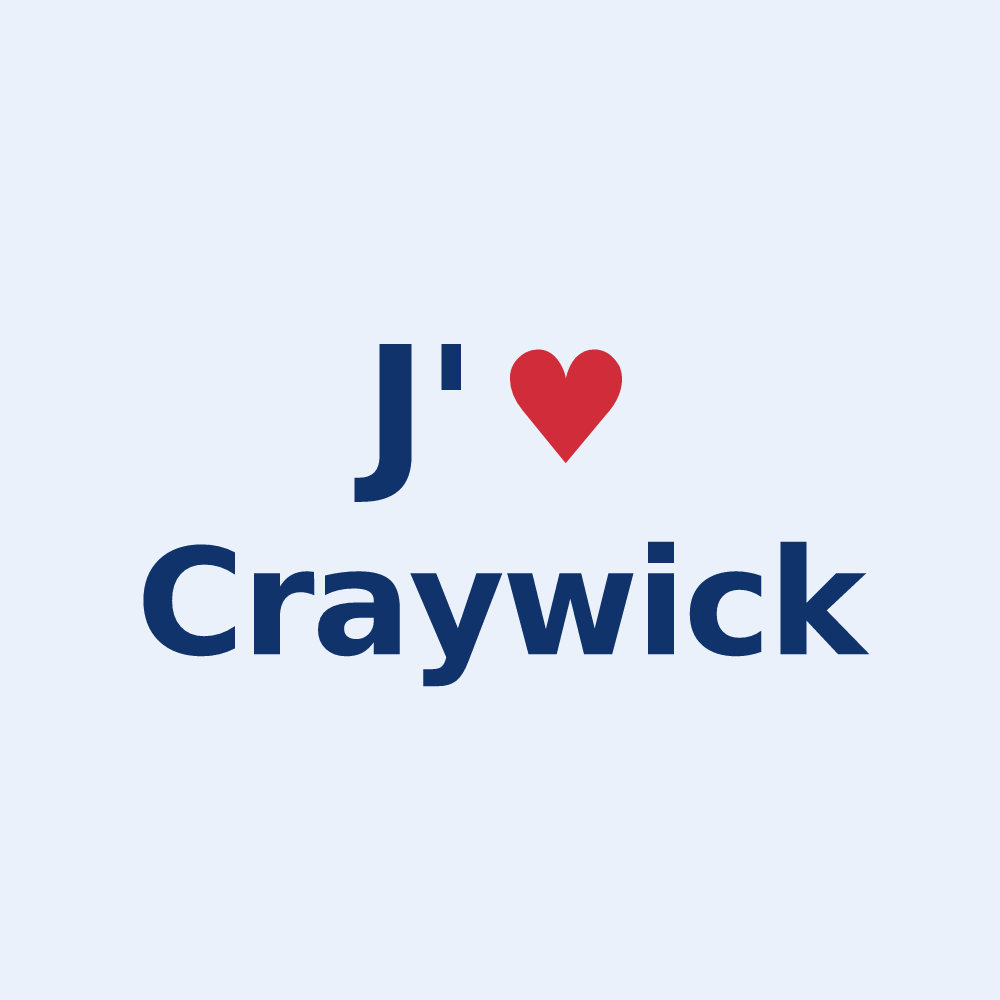 Sticker personnalisé Craywick — design J'aime Craywick
