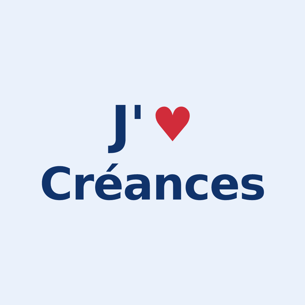 Sticker personnalisé Créances — design J'aime Créances