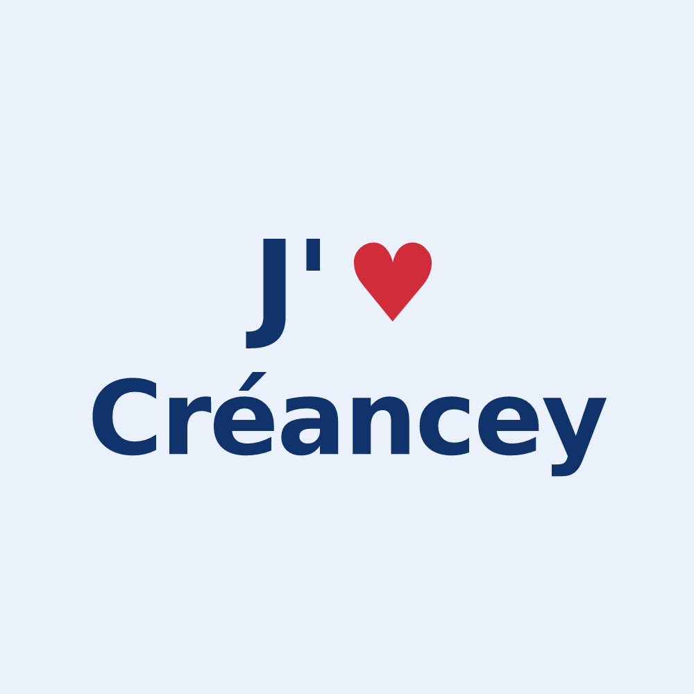 Sticker personnalisé Créancey — design J'aime Créancey