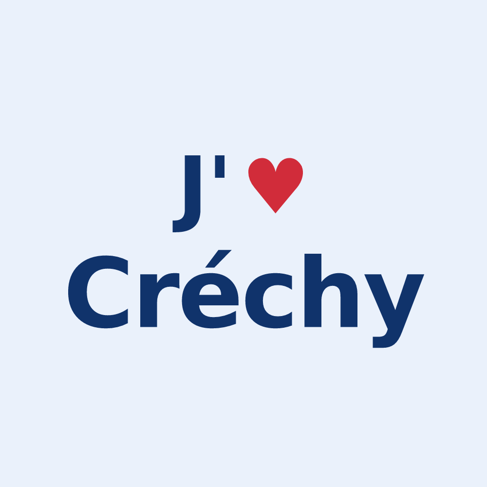Sticker personnalisé Créchy — design J'aime Créchy