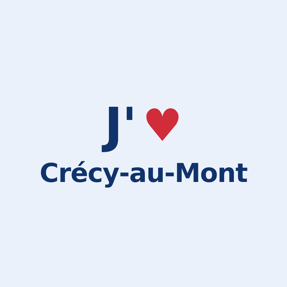 Sticker personnalisé Crécy-au-Mont — design J'aime Crécy-au-Mont