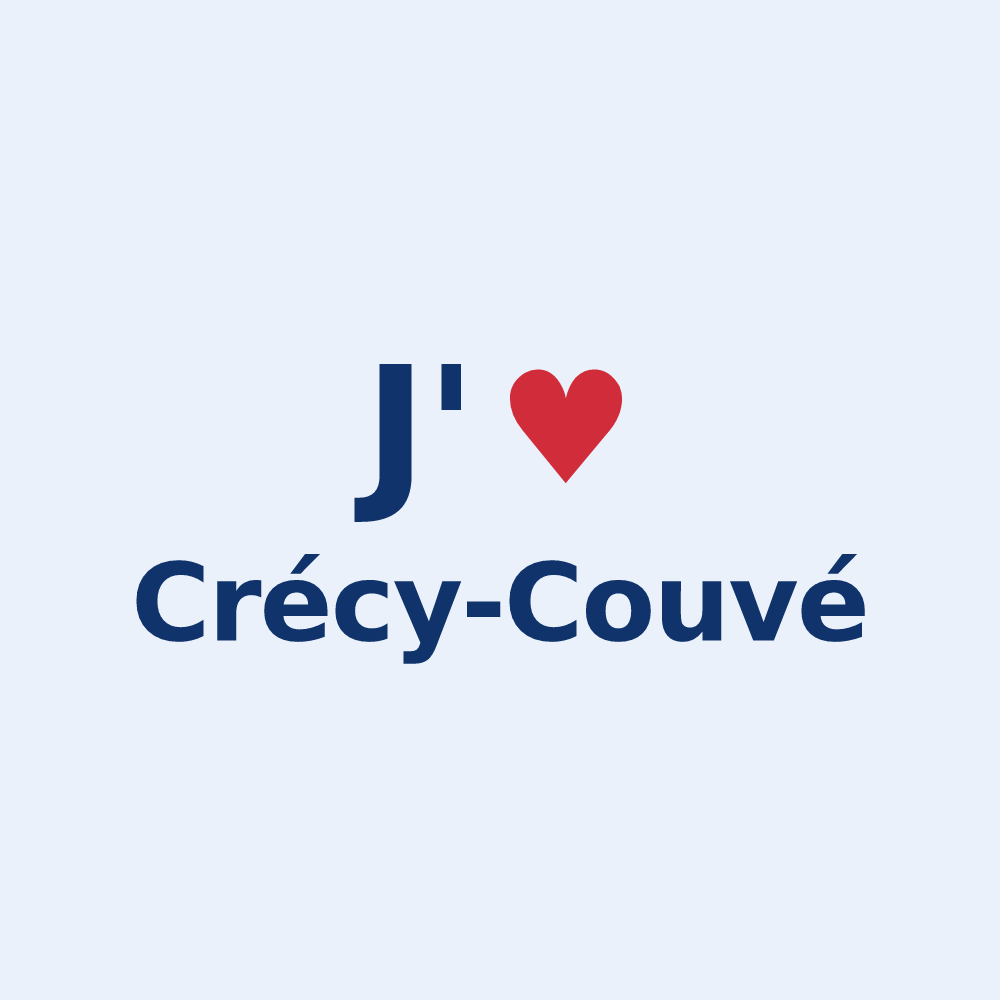 Sticker personnalisé Crécy-Couvé — design J'aime Crécy-Couvé