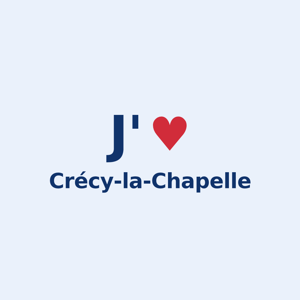 Sticker personnalisé Crécy-la-Chapelle — design J'aime Crécy-la-Chapelle