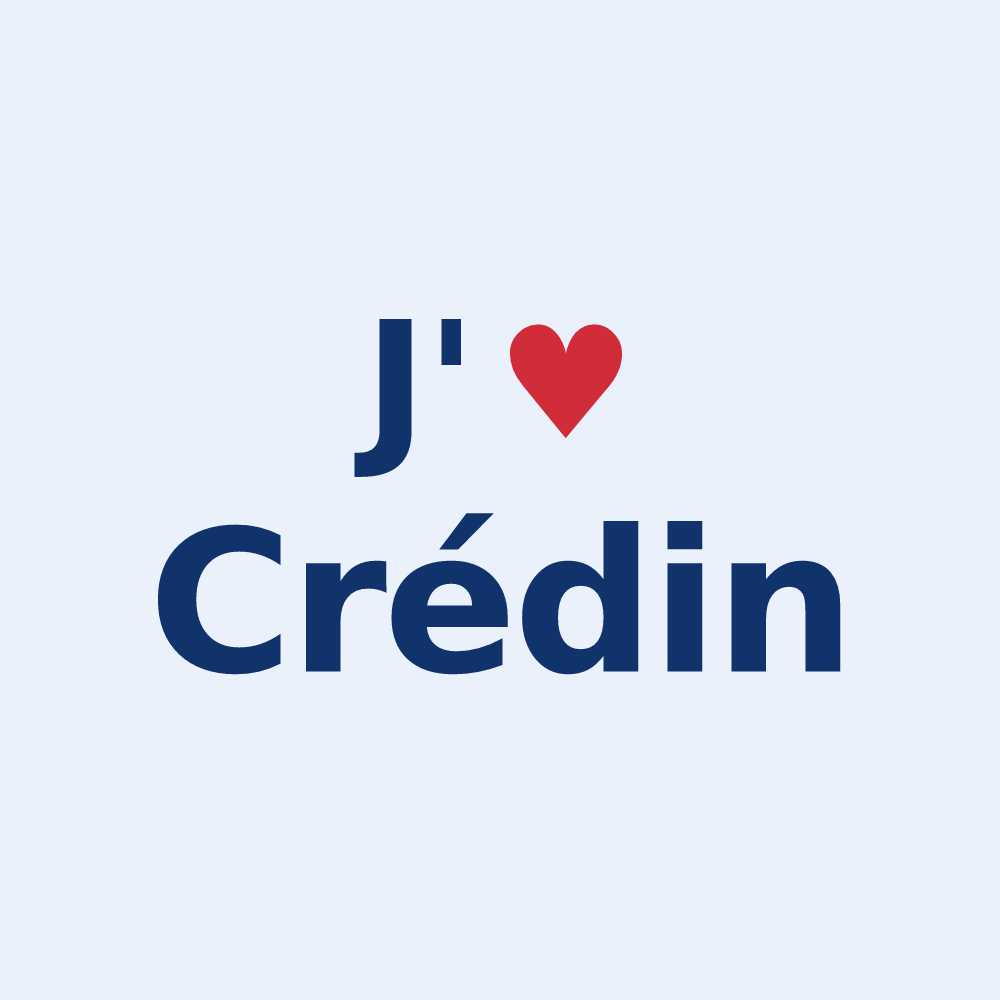 Sticker personnalisé Crédin — design J'aime Crédin