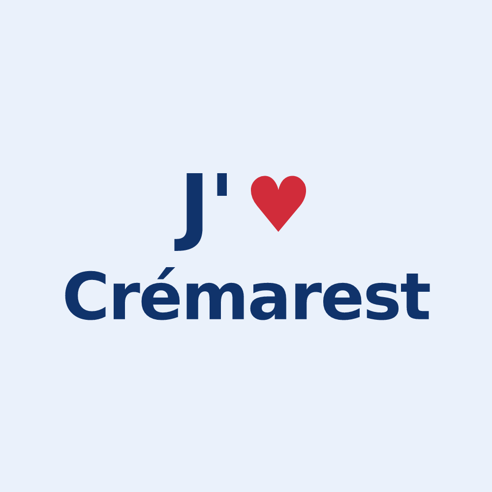 Sticker personnalisé Crémarest — design J'aime Crémarest