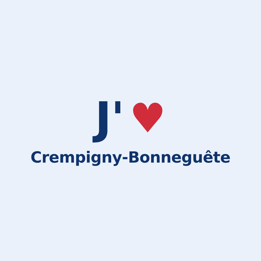Sticker personnalisé Crempigny-Bonneguête — design J'aime Crempigny-Bonneguête