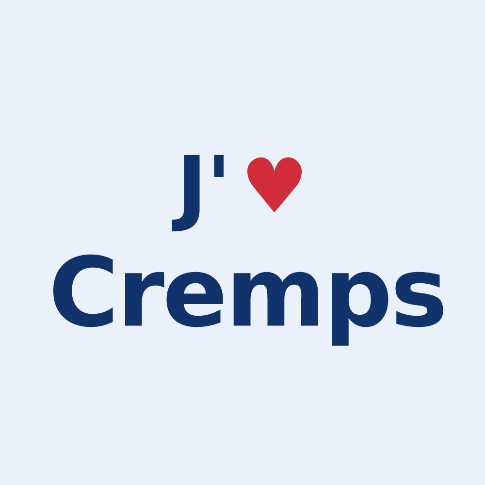 Sticker personnalisé Cremps — design « J'aime Cremps » imprimé sur le sticker