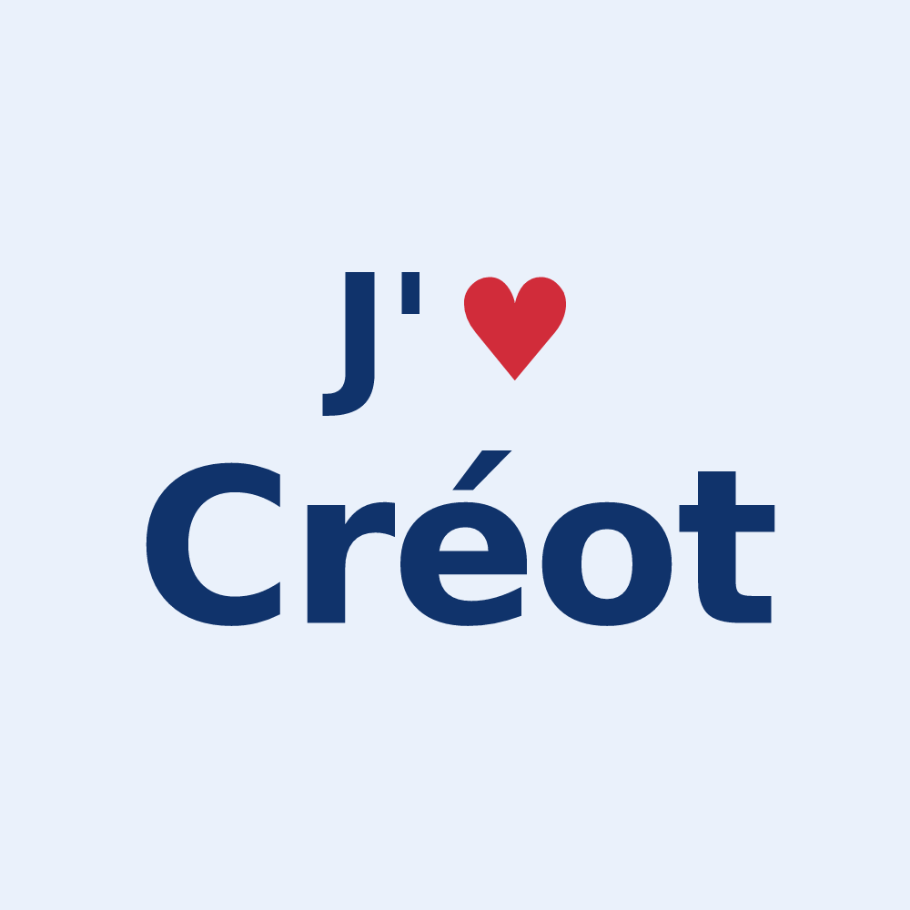 Sticker personnalisé Créot — design J'aime Créot
