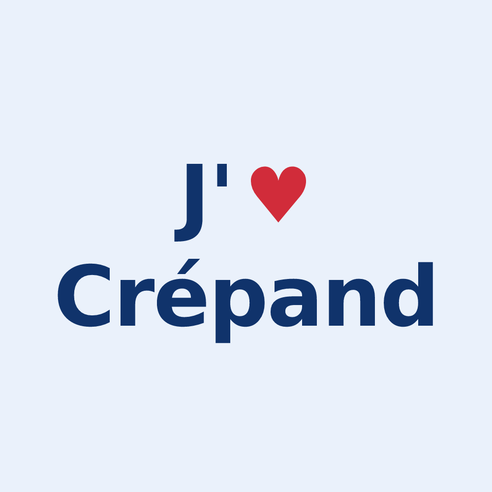 Sticker personnalisé Crépand — design J'aime Crépand