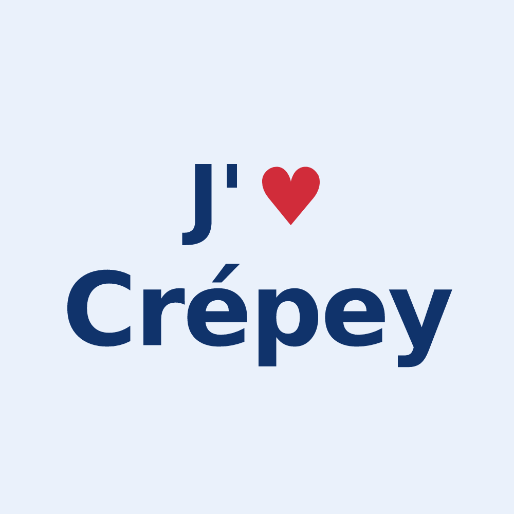 Sticker personnalisé Crépey — design J'aime Crépey