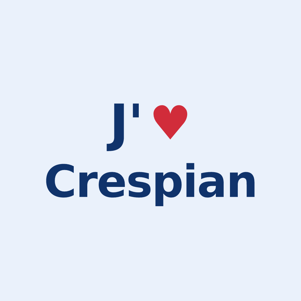 Sticker personnalisé Crespian — design J'aime Crespian