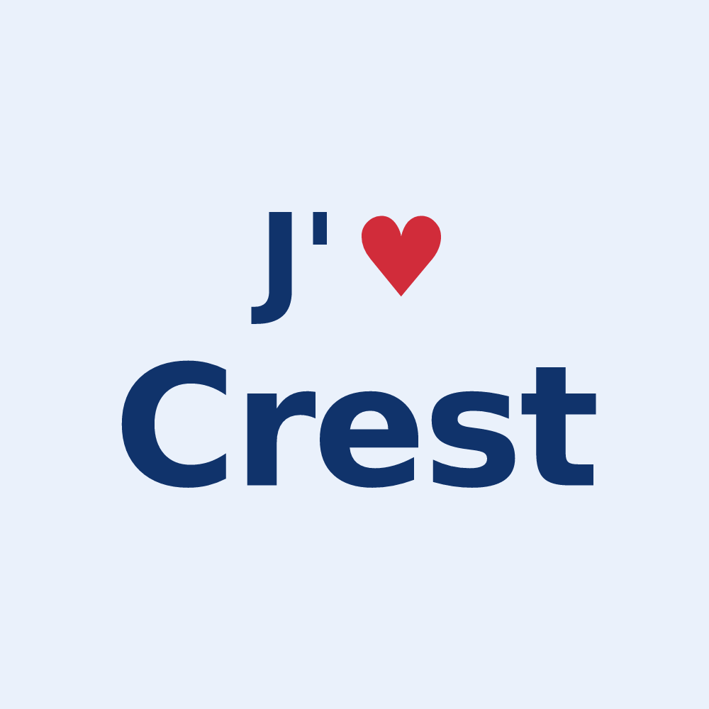 Sticker personnalisé Crest — design J'aime Crest