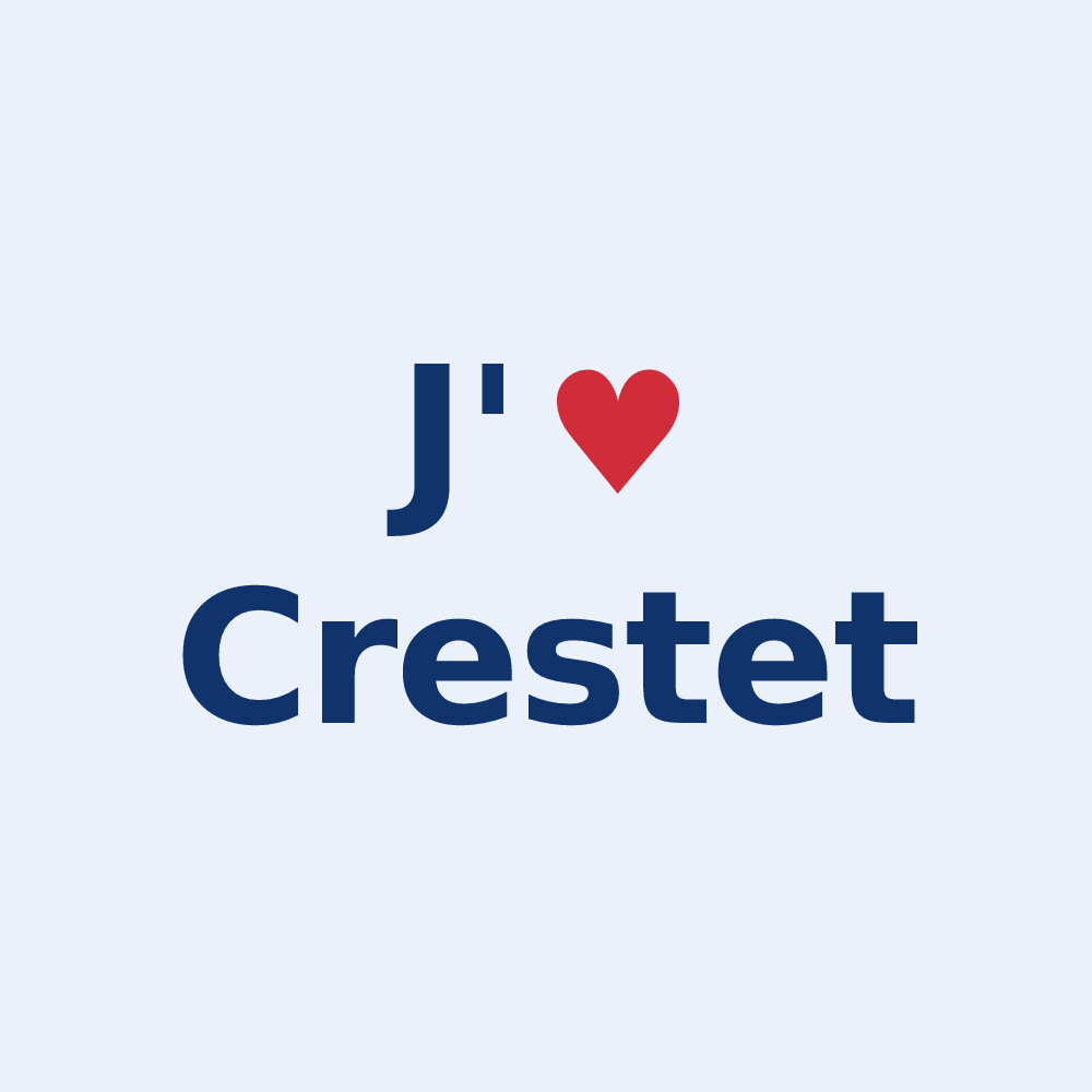 Sticker personnalisé Crestet — design J'aime Crestet