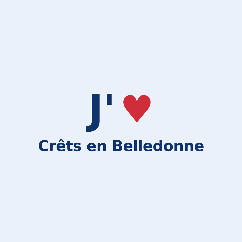 Sticker personnalisé Crêts en Belledonne — design J'aime Crêts en Belledonne