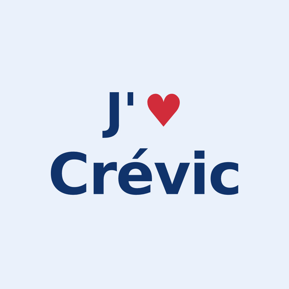 Sticker personnalisé Crévic — design J'aime Crévic
