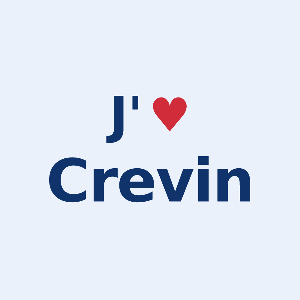 Sticker personnalisé Crevin — design J'aime Crevin