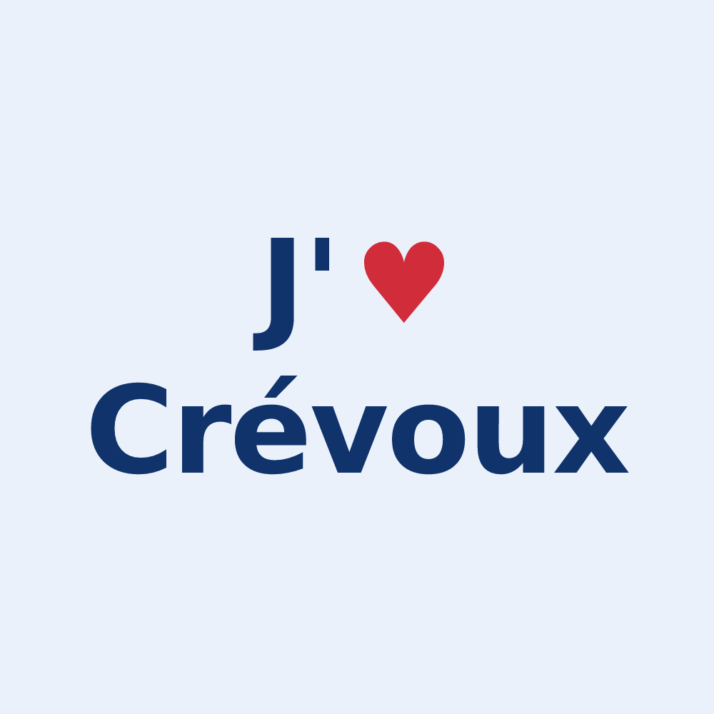 Sticker personnalisé Crévoux — design J'aime Crévoux