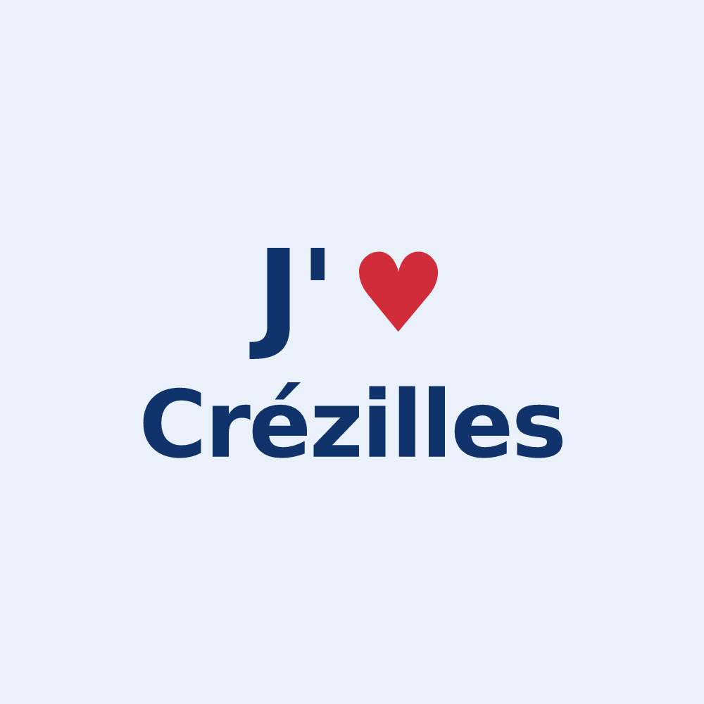 Sticker personnalisé Crézilles — design J'aime Crézilles