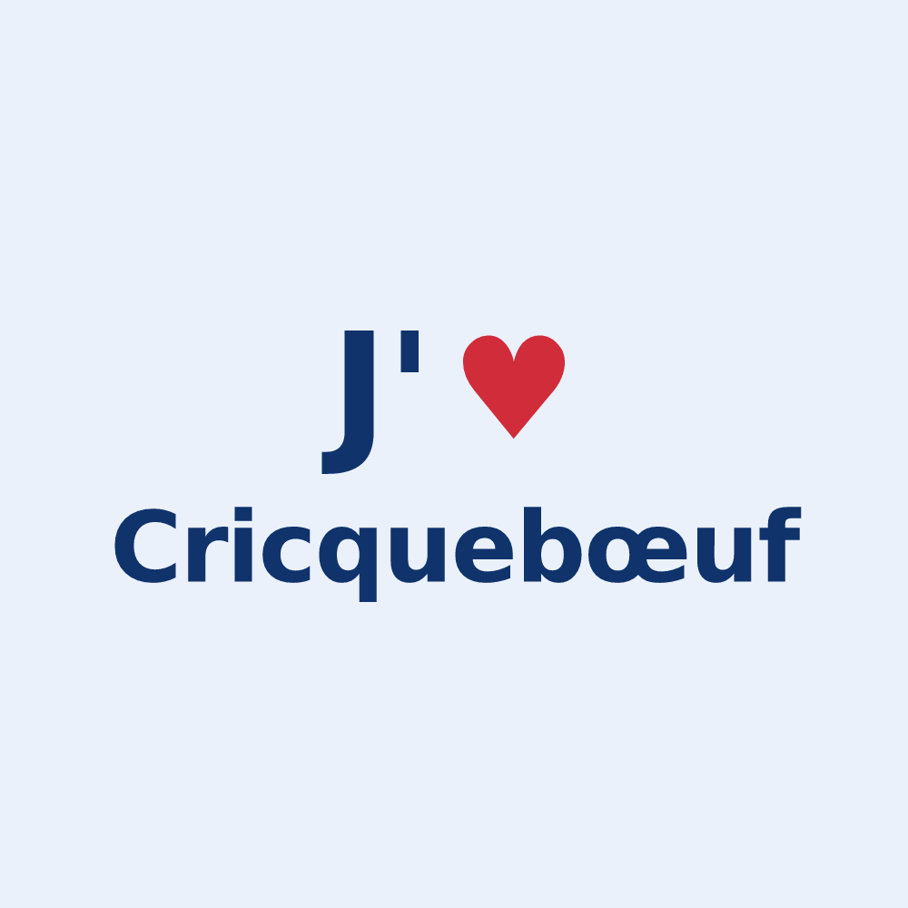 Sticker personnalisé Cricquebœuf — design J'aime Cricquebœuf
