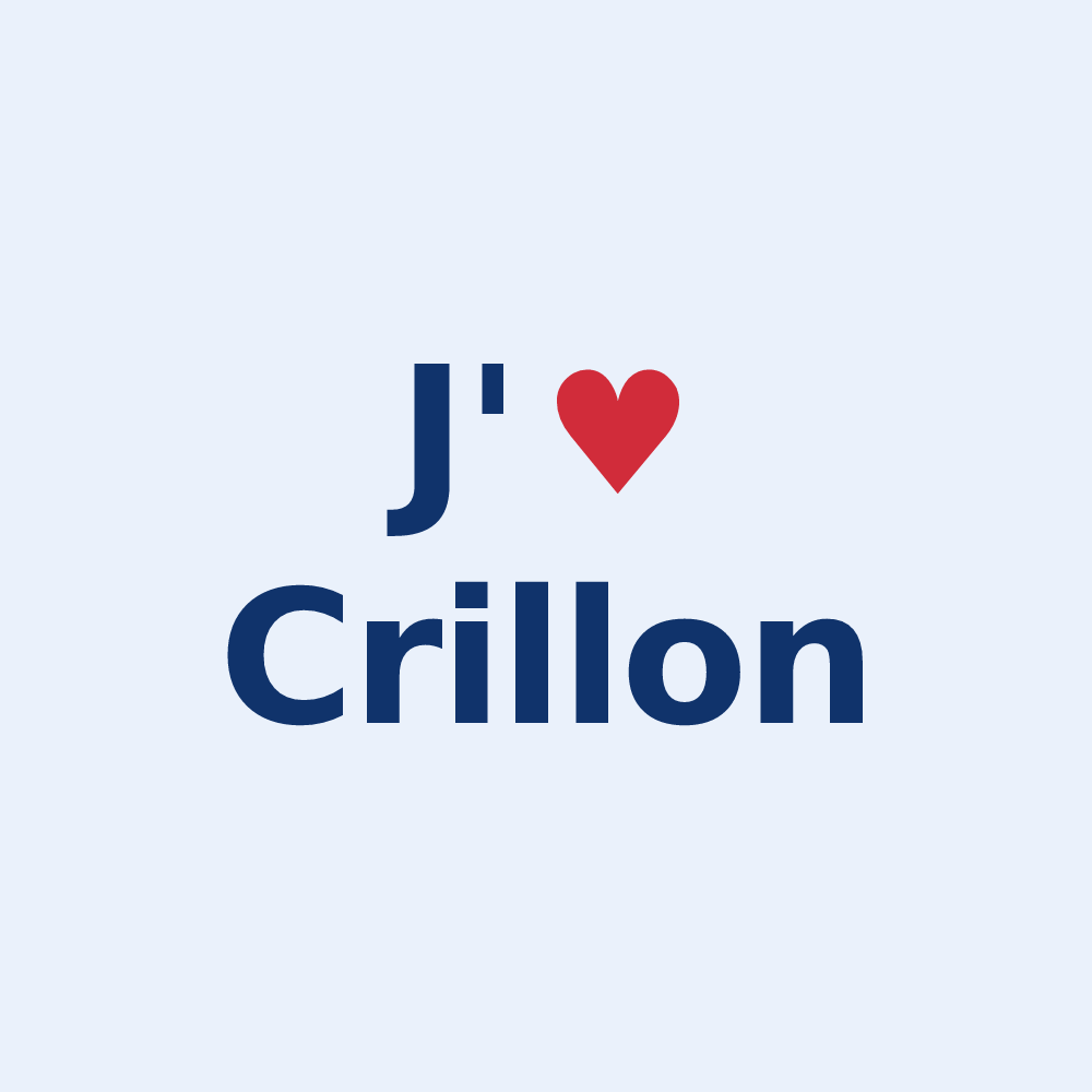 Sticker personnalisé Crillon — design J'aime Crillon