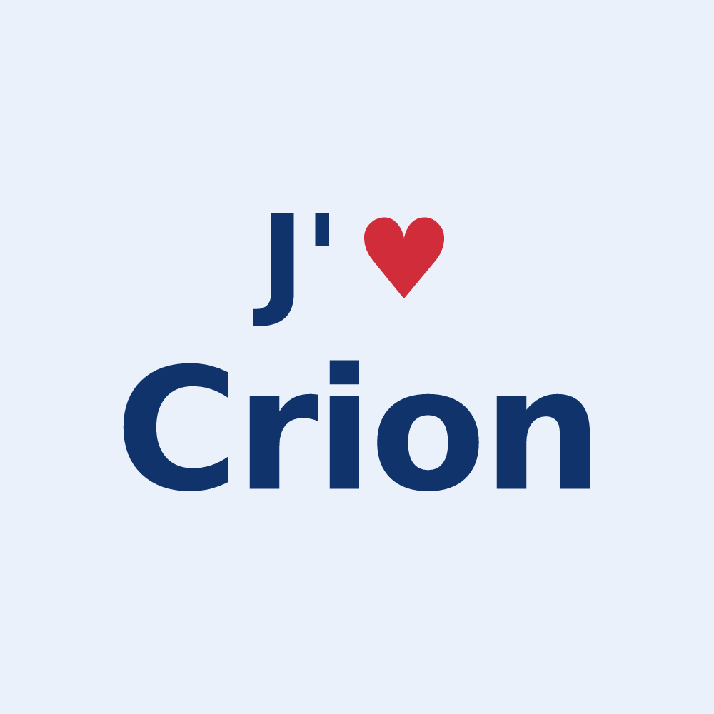 Sticker personnalisé Crion — design J'aime Crion