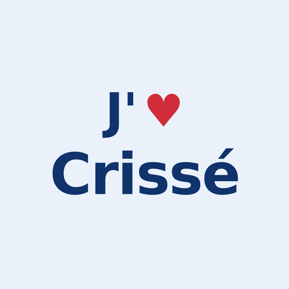 Sticker personnalisé Crissé — design J'aime Crissé