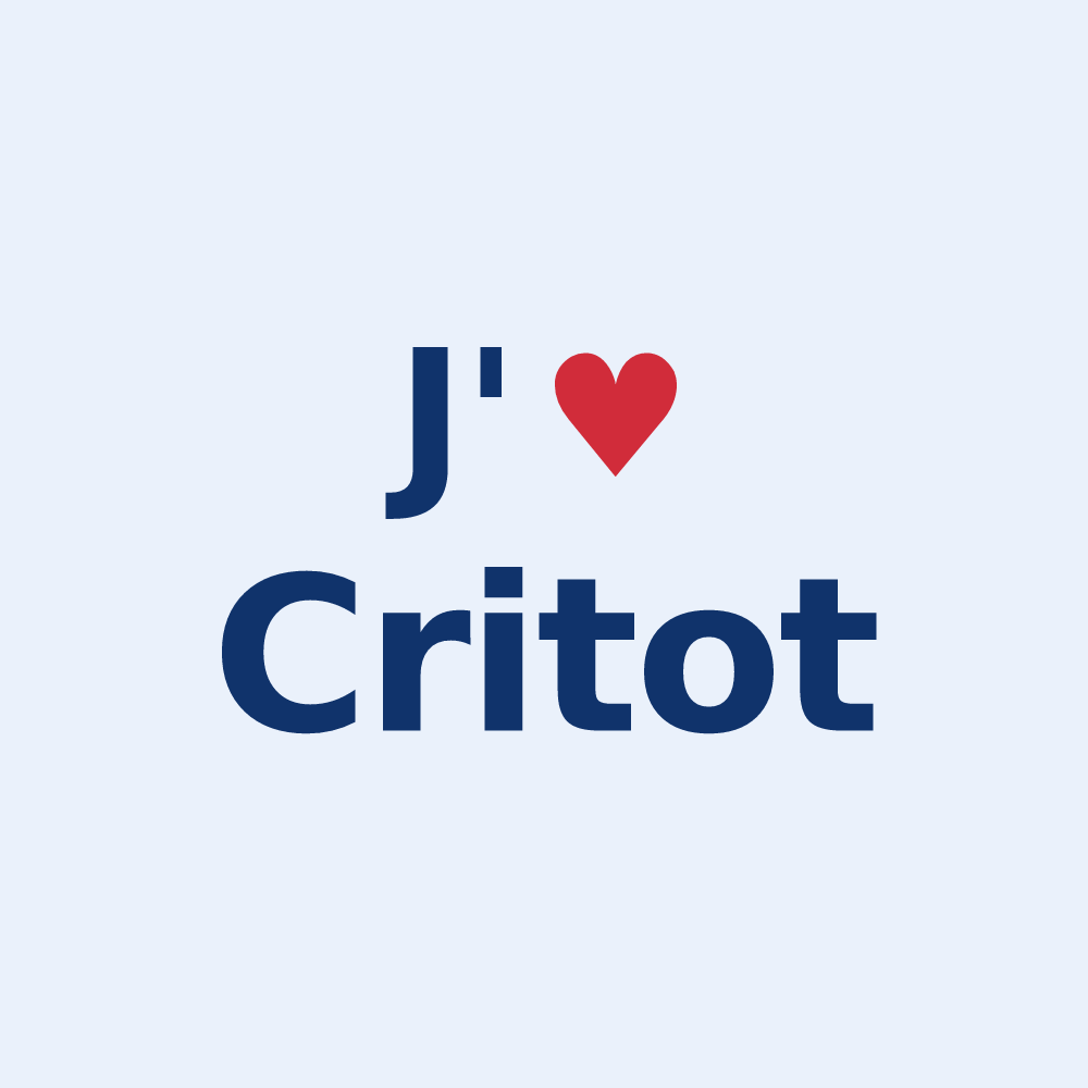 Sticker personnalisé Critot — design J'aime Critot