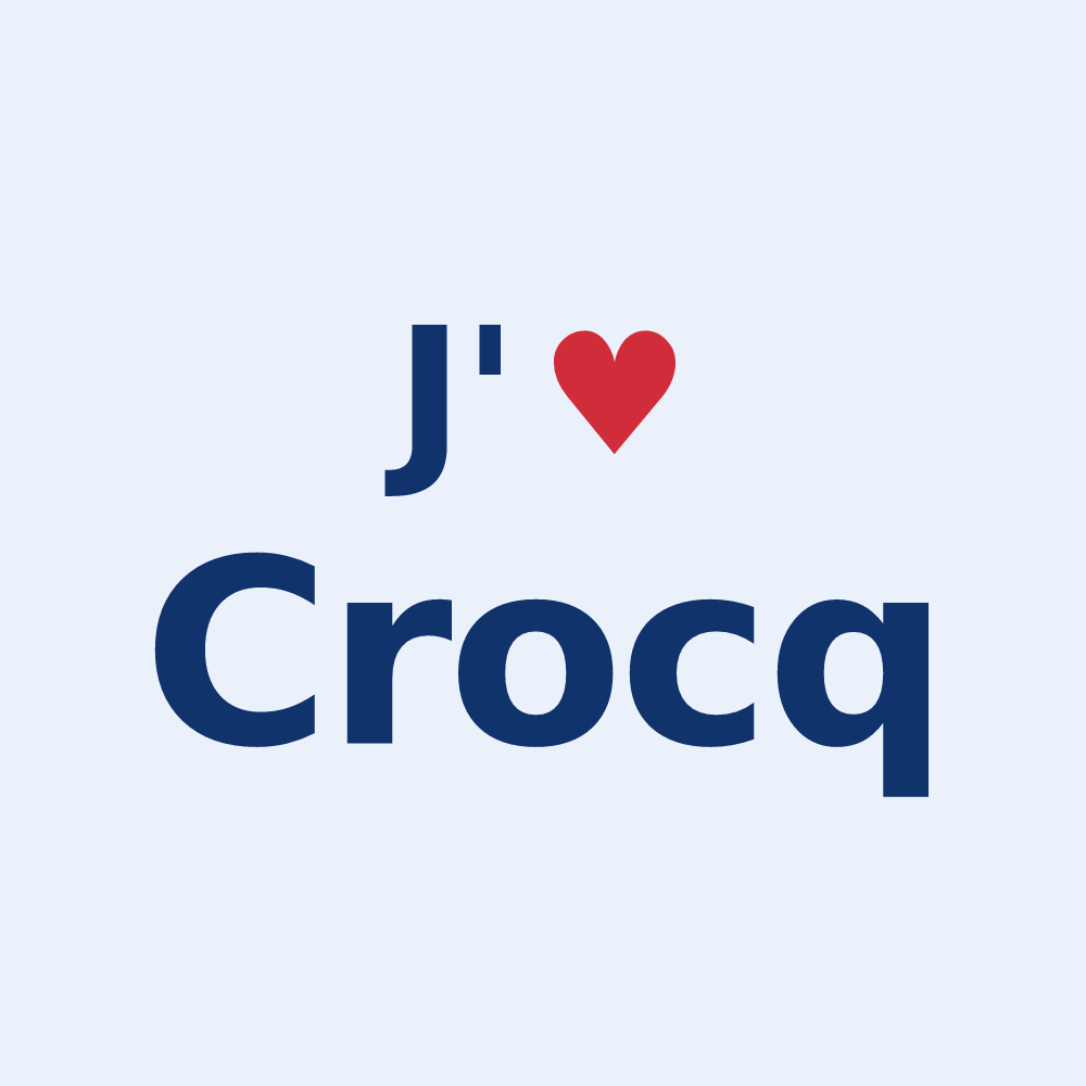 Sticker personnalisé Crocq — design J'aime Crocq