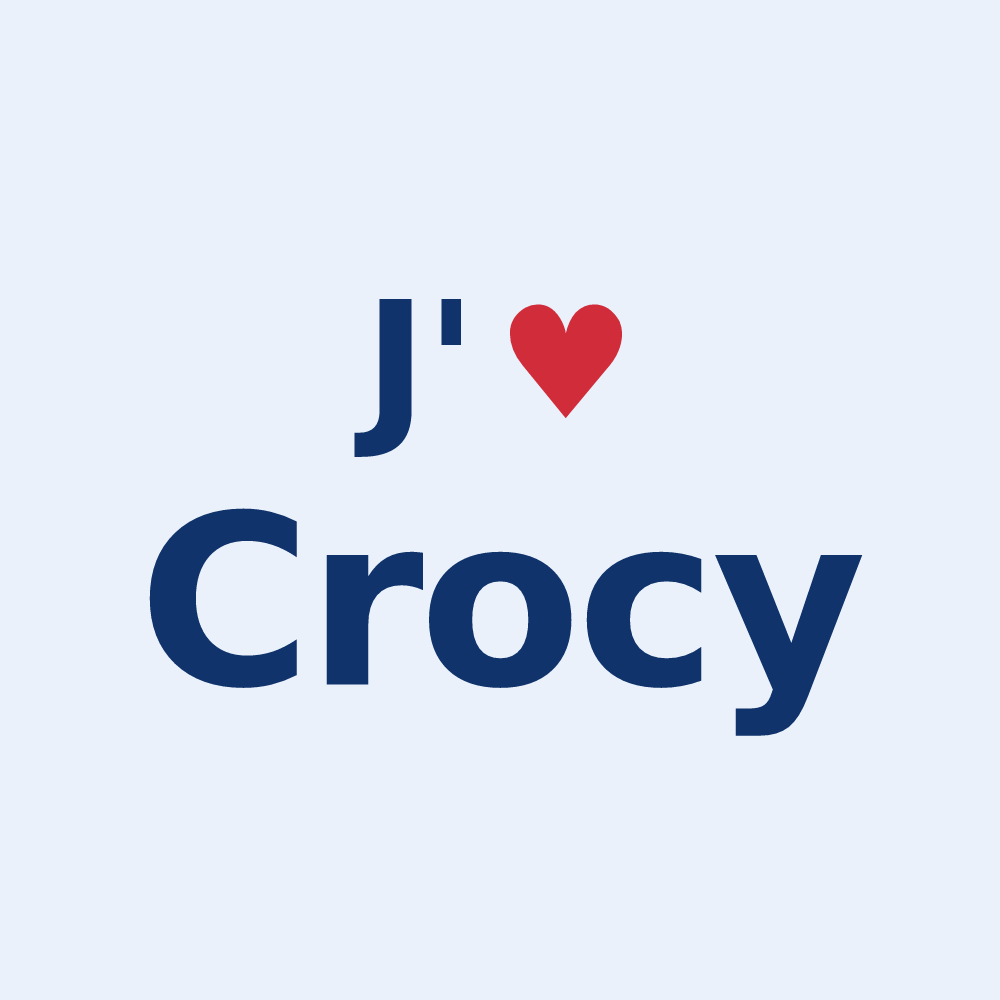 Sticker personnalisé Crocy — design J'aime Crocy