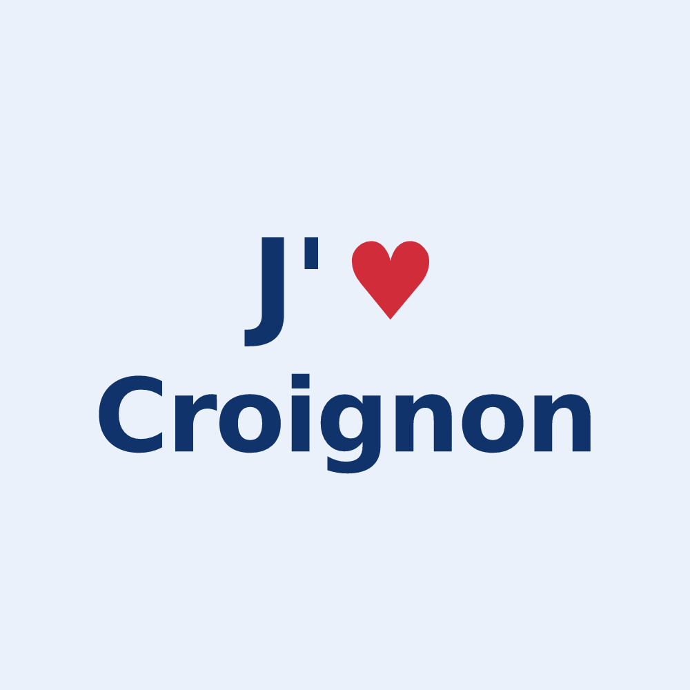 Sticker personnalisé Croignon — design J'aime Croignon