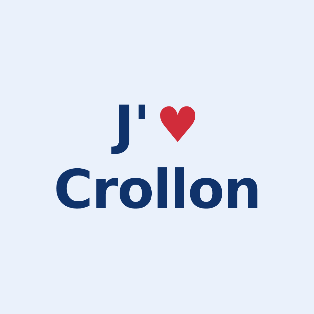Sticker personnalisé Crollon — design J'aime Crollon
