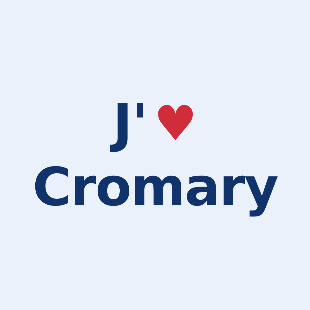Sticker personnalisé Cromary — design J'aime Cromary