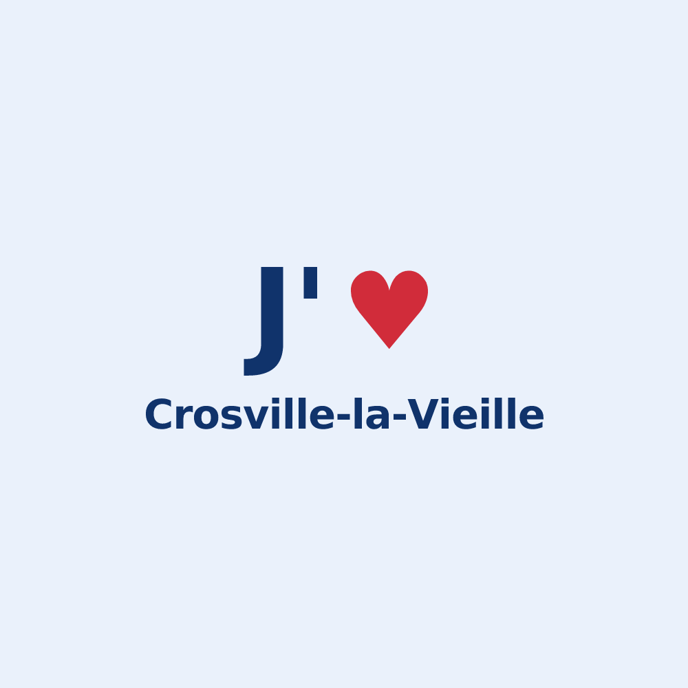 Sticker personnalisé Crosville-la-Vieille — design J'aime Crosville-la-Vieille