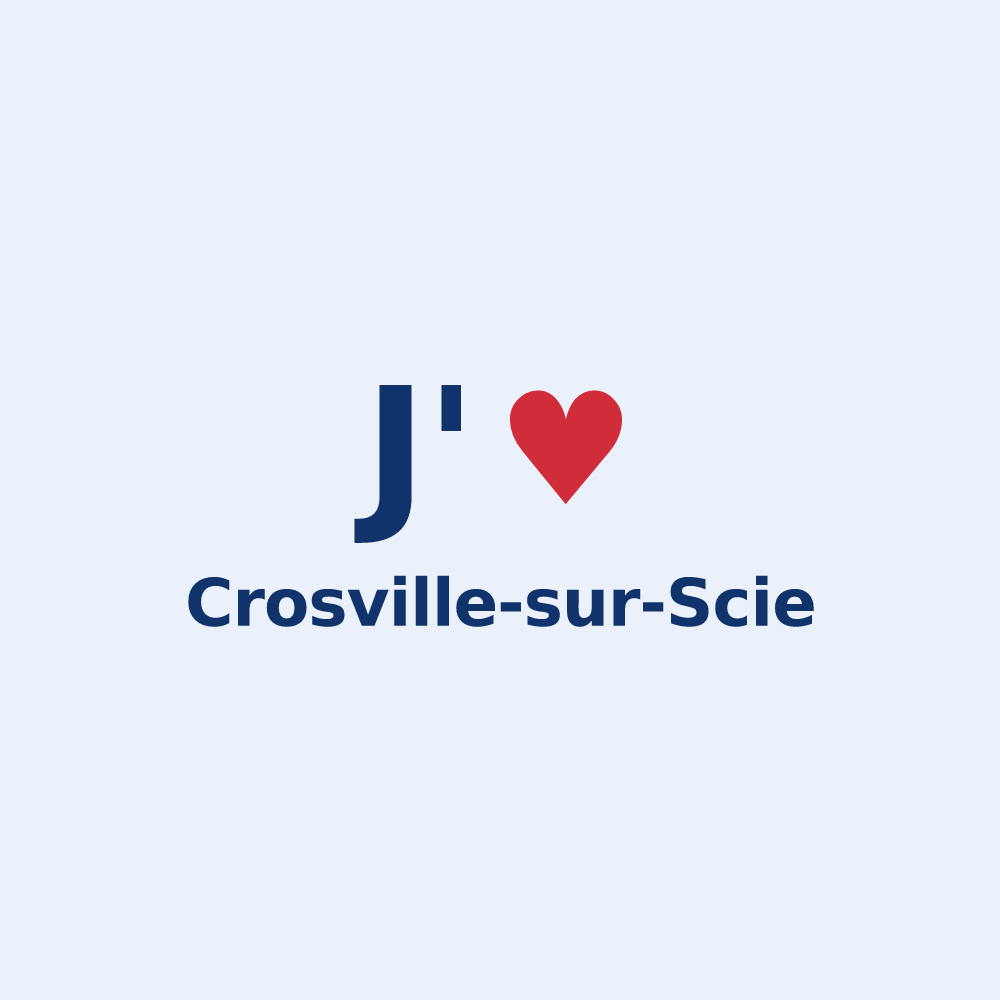 Sticker personnalisé Crosville-sur-Scie — design J'aime Crosville-sur-Scie