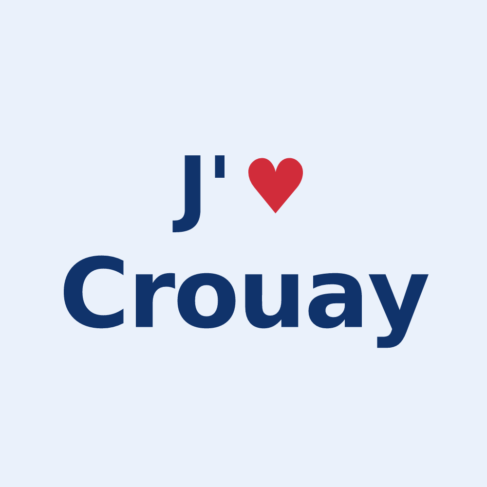 Sticker personnalisé Crouay — design J'aime Crouay