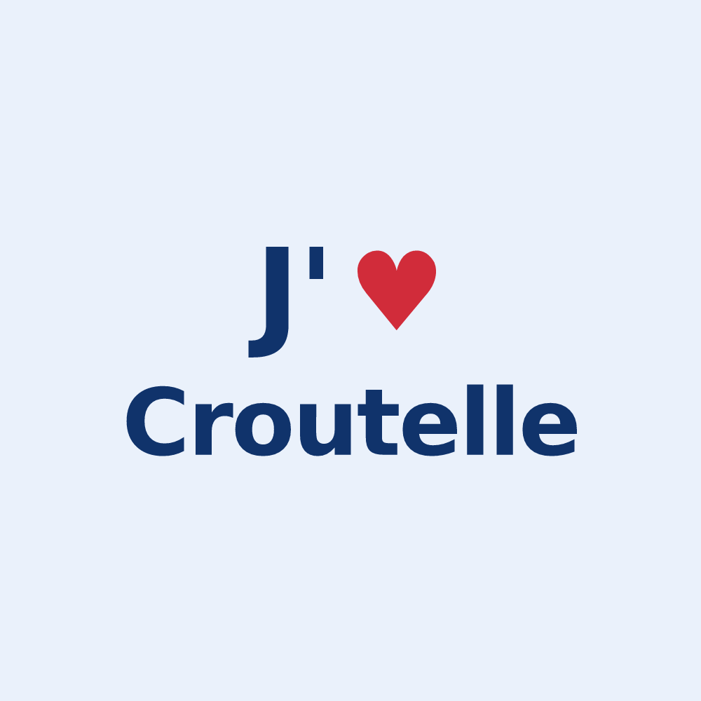 Sticker personnalisé Croutelle — design J'aime Croutelle