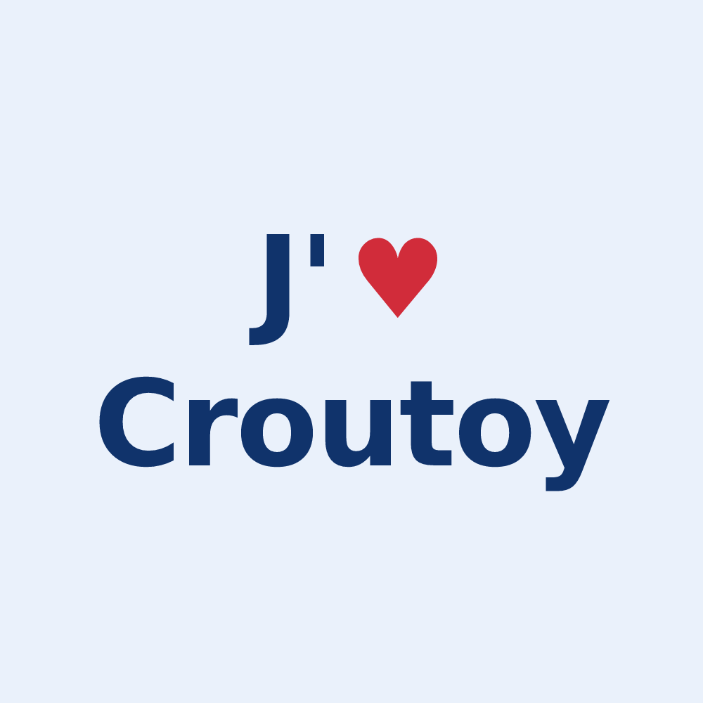Sticker personnalisé Croutoy — design J'aime Croutoy