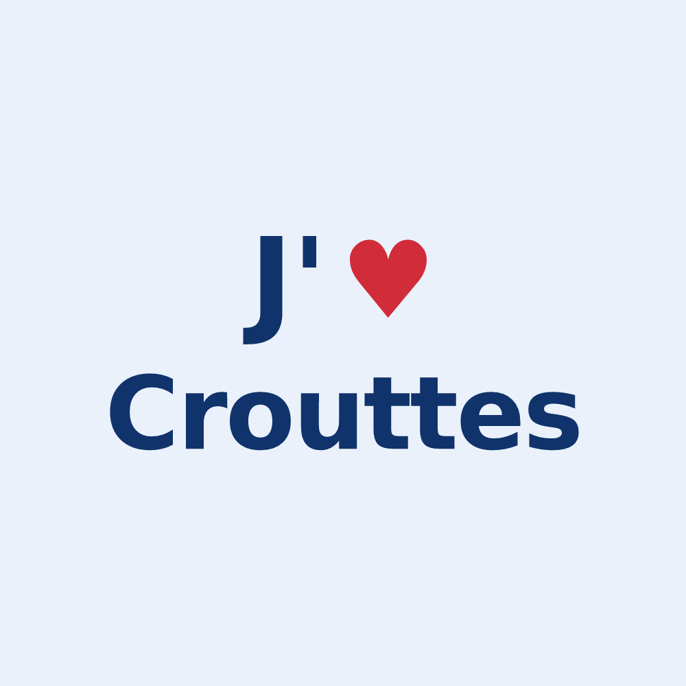 Sticker personnalisé Crouttes — design J'aime Crouttes