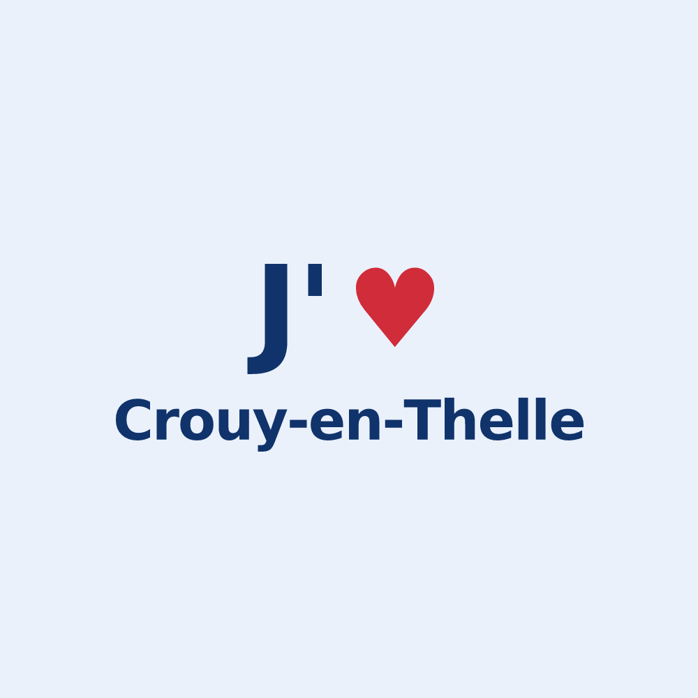 Sticker personnalisé Crouy-en-Thelle — design J'aime Crouy-en-Thelle