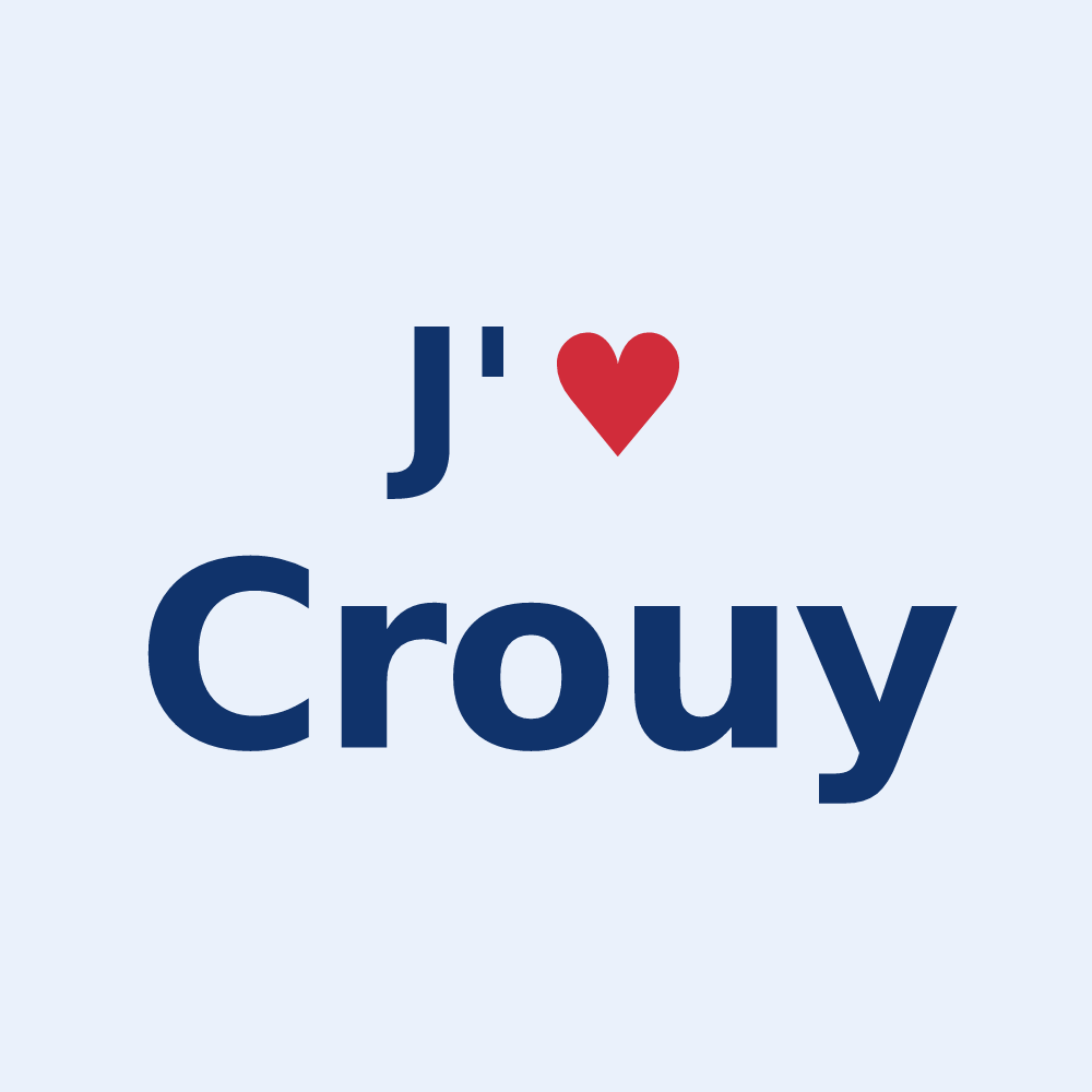 Sticker personnalisé Crouy — design J'aime Crouy