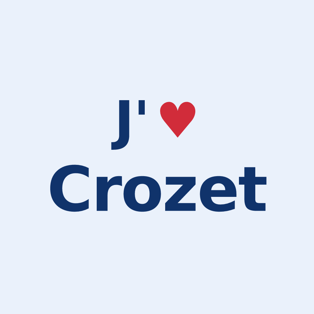 Sticker personnalisé Crozet — design J'aime Crozet