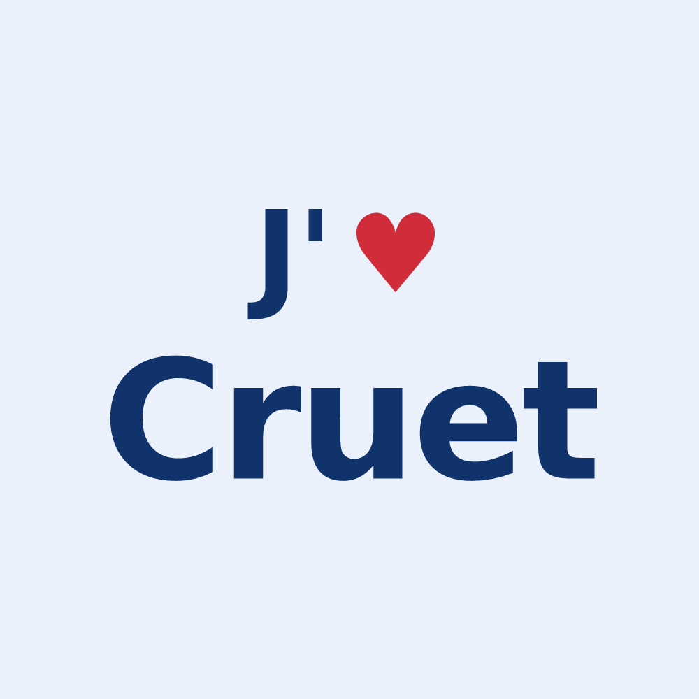 Sticker personnalisé Cruet — design J'aime Cruet